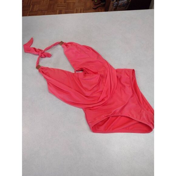BAR III size S Pink Halter One Piece Swimsuit - Picture 1 of 3